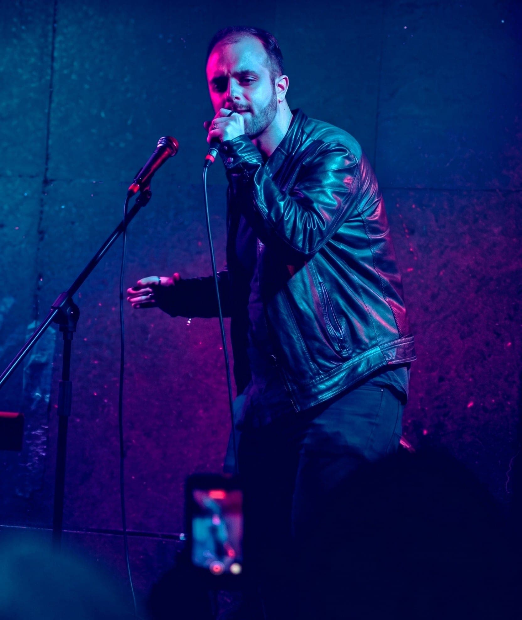 Paolo Motta singing live on stage