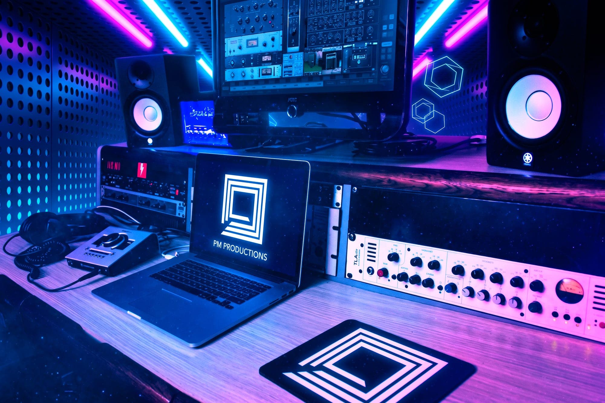 The PM Productions control room, where records are finished remotely